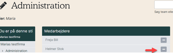 Fjern medarbejder i APV-team