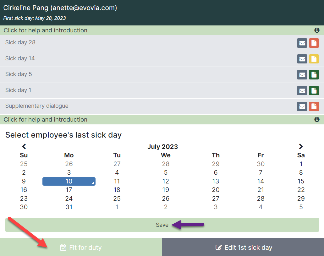 How to use the Sick Absence module