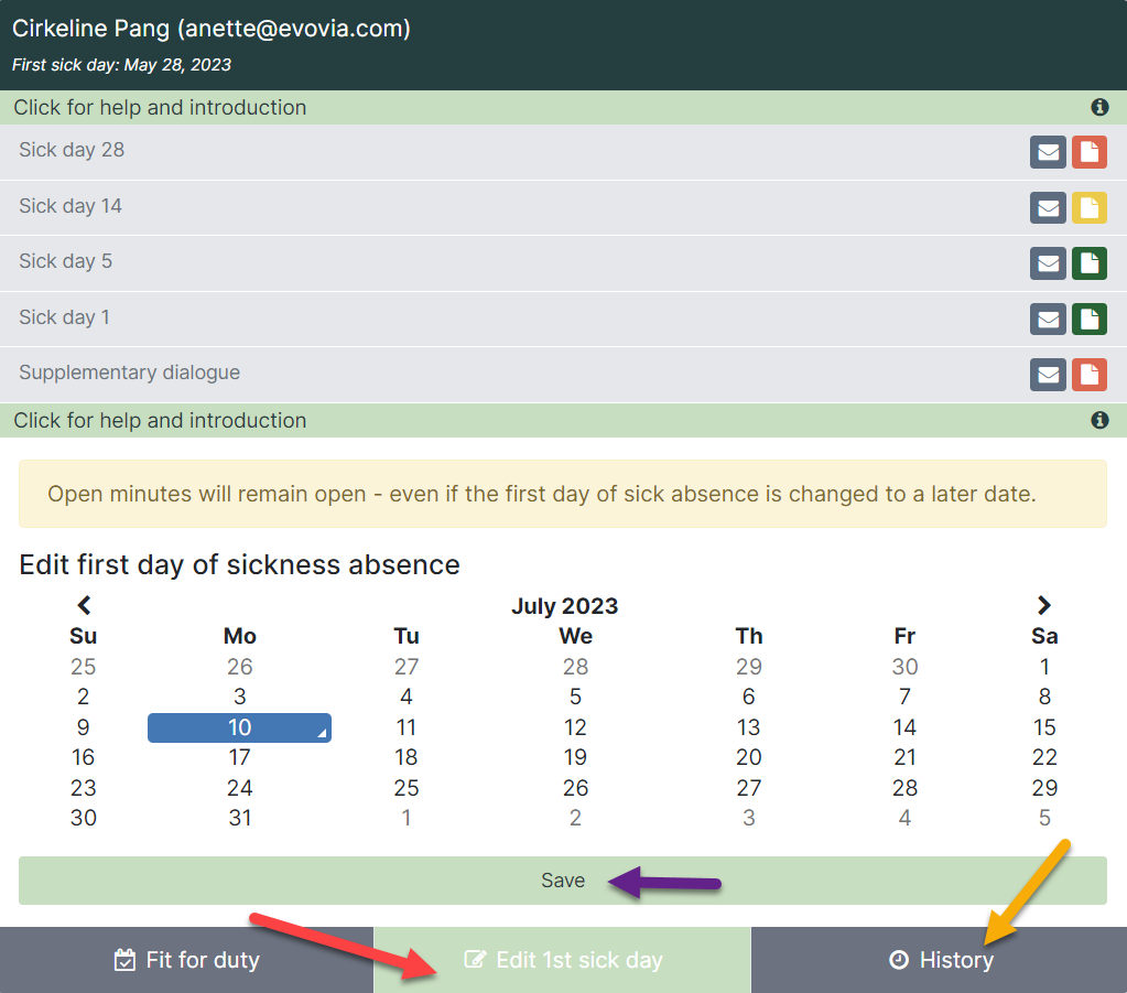 How to use the Sick Absence module