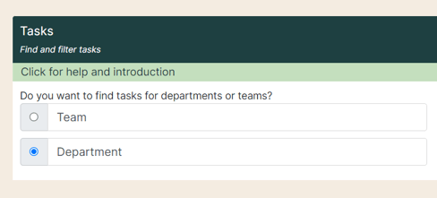 WPA tasks for team or department