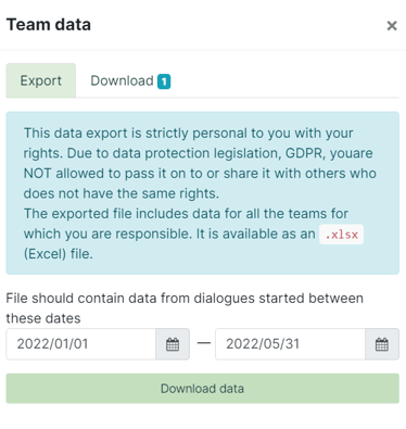 Select timeperiode for WPA Team data