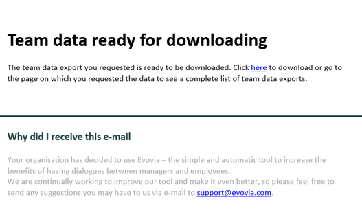 E-mail with WPA team data