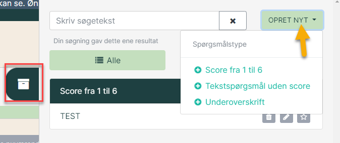 opret spørgsmål