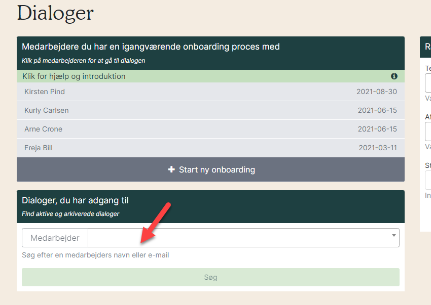 onboarding søg