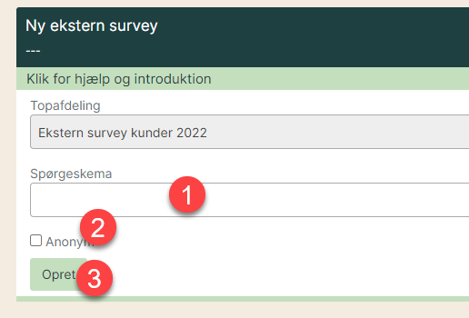 detaljer ekstern survey