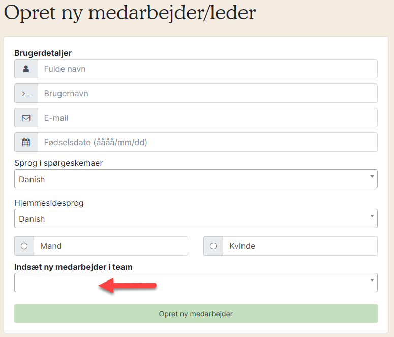 Udfyld medarbejderdata