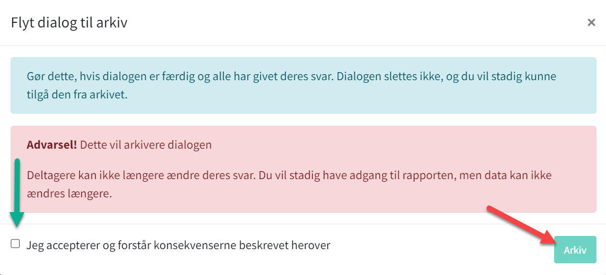 bekræft arkiver onboarding