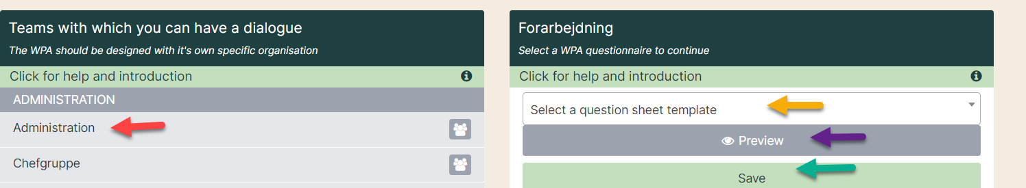 Select WPA questionnaire
